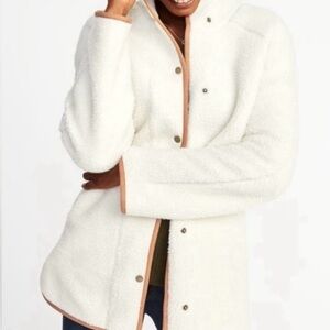 Old Navy Cream Sherpa and Cognac Suede Jacket